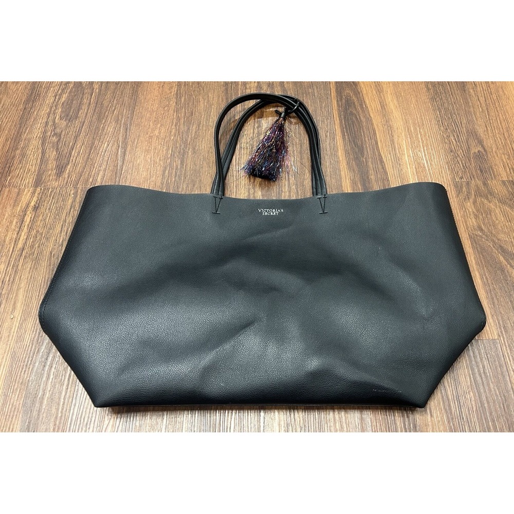 Victoria Secret Tote Shoulder Bag With Rainbow Color Tassel And Logo